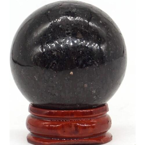 Natural Nuumite Ball Natural Mineral Quartz Sphere Hand Massage Crystal Ball Healing Feng Shui Home Decor Accessory 40mm