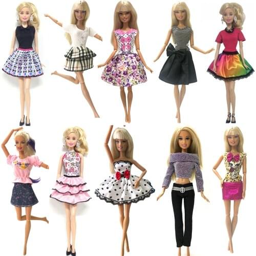 NK 10 Set Newest Princess Doll Outfit Beautiful Party Clothes Top Fashion Dress For Barbie Doll Best Girls' Gift Baby Toys DZ
