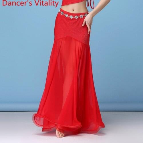 Belly Dance Plactice Clothes New Summer Sexy Splicing Long Fishtail Skirt Oriental Indian Dance Competition Training Outfits