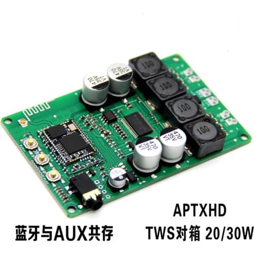 QCC3031/3034 compatible Bluetooth 5.0 pair box TWS with call APTXHD power amplifier board 2x20W/30W