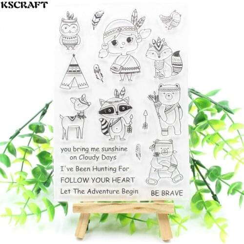 KSCRAFT Be Brave Transparent Clear Silicone Stamp/Seal for DIY scrapbooking/photo album Decorative clear stamp sheets 142