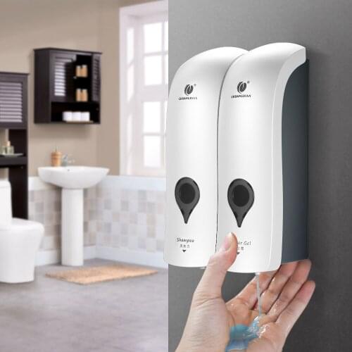 Self Adhesive Soap Dispenser Wall Mounted Manual Soap Dispenser Bathroom Shower Gel Liquid Shampoo Dispenser Holder