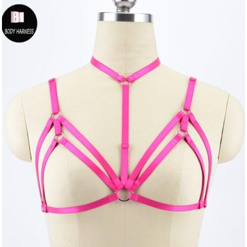 Sexy Crop Tops Harness Body Cage Bralette Rave Bondage Body Harness Cage Bra Suspender Belt Fetish Erotic Gothic Harness Bra