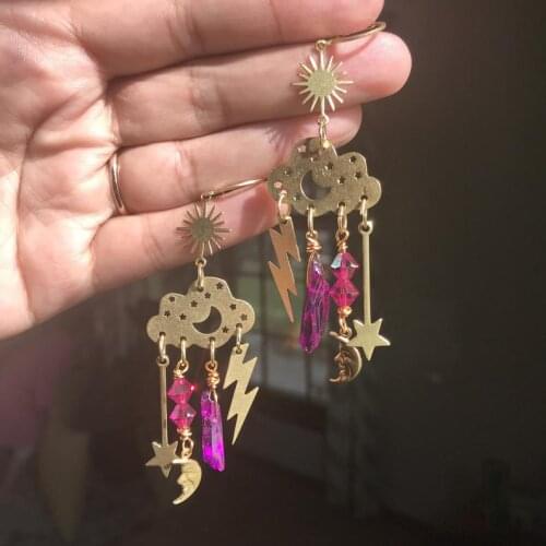 Cloud Earrings// Boho Earrings // Dangle // Celestial Earrings // Witchy Earrings // Celestial