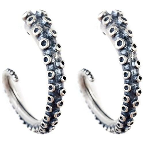 Retro Punk Earrings for Men and Women Octopus Foot Earrings Hip Hop Earrings Gothic Circular Give Gifts