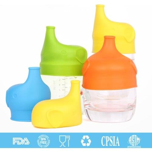 Silicone Sippy Lids for Baby Drinking Converts Any Cup or Glass to a Cup Makes Drinks Spillproof