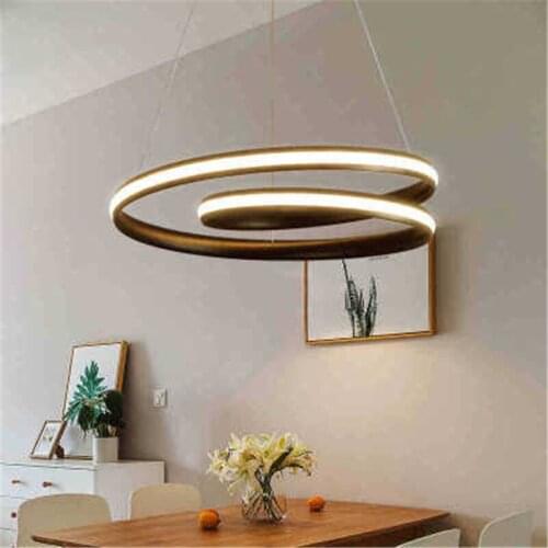 Nordic Loft Art spiral Led Pendant Light Creative Fashion Circle Parlor Kitchen Clothes Shop Bedroom Dining Light Fixtures