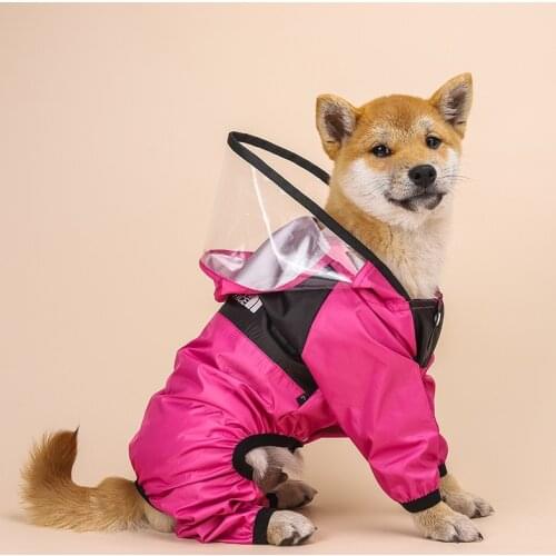 Pet Dog Waterproof Raincoat Jumpsuit Rain Coat Dog Outdoor Clothes Hooded Raincoat For Small Dog Pet Supplies
