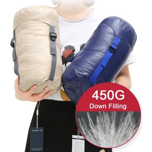 Ultralight Duck Down Sleeping Bag Portable & Multifunctional Winter Envelope Down Filled Sleeping Bag for Camping Hiking Indoor