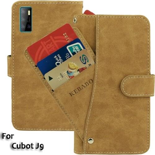 Vintage Leather Wallet Cubot J9 Case 6.22" Flip Luxury Card Slots Cover Magnet Phone Protective Cases Bags