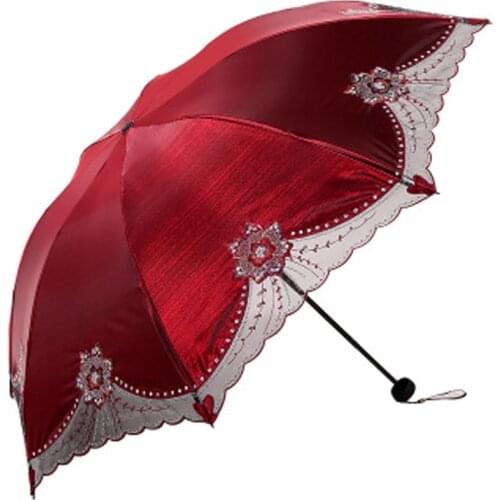Retro Classic Lace Girl Women Umbrella Strong Windproof Travel Portable Big Female Paraguas Outdoor Sun Parasol Waterproof