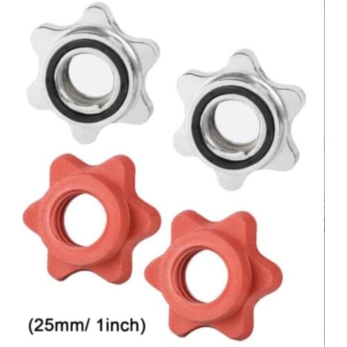 1pair 25mm Dumbbell Nut Weight Check Nuts Barbell Bar Clips Spin Lock Screw Dumbbell Spinlock Collars Safely Locks Fitness Parts