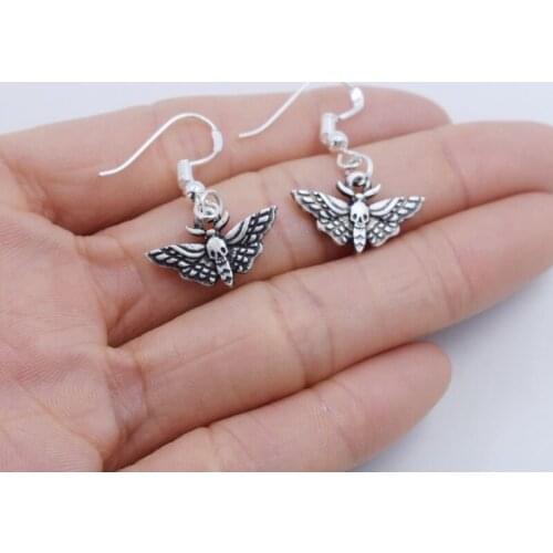 10pairs Gothic Skull Moth Butterfly Earrings Vintage Creative Witchcraft Ear Jewelry