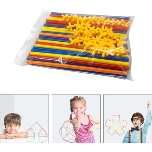 100pcs Straws And Connectors Construction Toy Children Building Strong