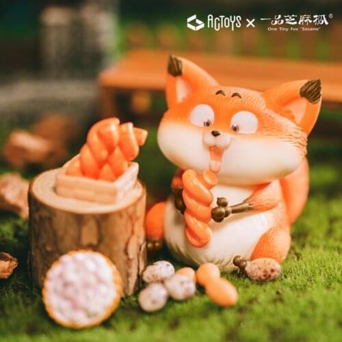 6.5cm Kawaii Toy Fox Eats The World Sesame Series Trendy Kid Doll Desktop Decoration Blind Random Box for Boys Christmas Gift