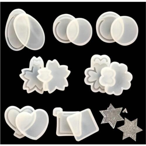 DIY Accessories 3D Sand Clock Cabochon Double Sides Water Injection Jewelry Making Epoxy Resin Shaker Craft Silicone Molds