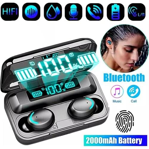 F9-5C TWS Bluetooth Earphone V5.0 9D Stereo Wireless Headphones Sport Waterproof Earphones Mini Headsets for cellphone