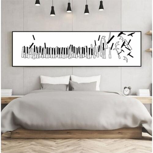 Black and white simple line-drawing feather Giraffe tree Modern Nordic style porch home Decor Pictures Canvas Wall Art Posters