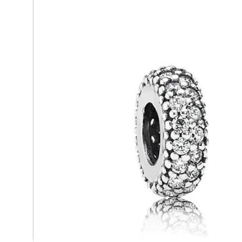 European New 2021 White Spacer Bead Fit Original Charms Silver 925 Bracelet DIY Jewelry Accessories P498-bai