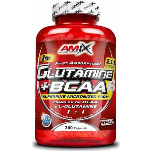 GLUTAMINE + BCAA 360 CAPSULES AMIX