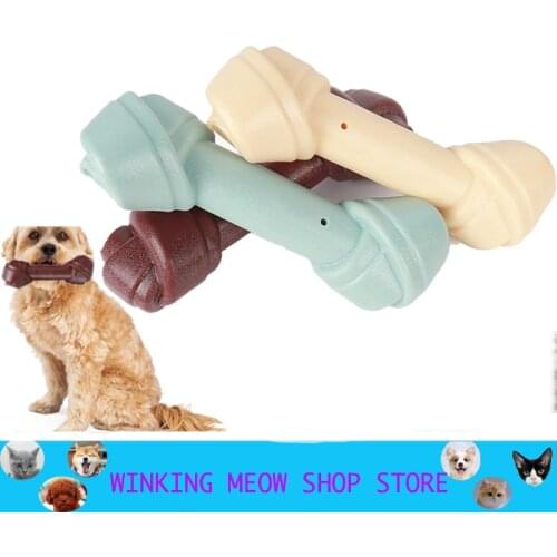 Pets Toys Dog Squeaky Accessories Beef Flavor Bone Non Toxic Interaction Chew Clean Your Teeth TPR Rubber Puppy Large Supplies