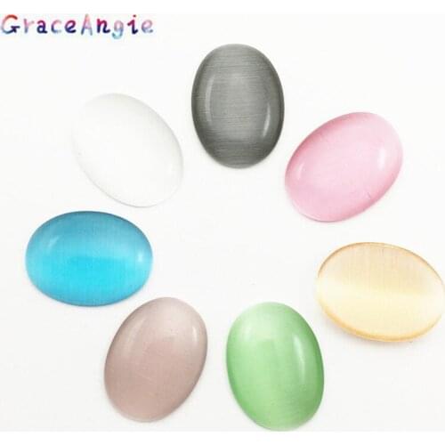 GraceAnige 10pcs/pack Mixed Bag Accessories Artificial Gemstone Flat Ring Face Oval Stone DIY Jewelry Accessories For Toy Doll