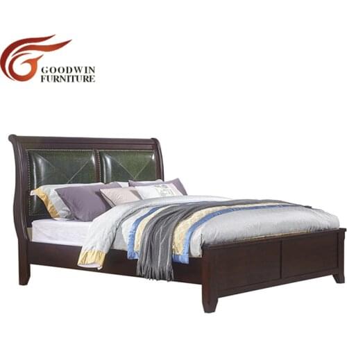Leather bed of bed design furniture wooden Кожаная кровать кровать дизайнерская мебель деревянная WA407