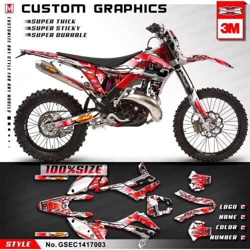 KUNGFU GRAPHICS Vinyl Decal Sticker Kit for Gas Gas EC 125 200 250 300 450 EC125 EC200 EC250 EC300 EC450 2014 2015 2016 2017 Red