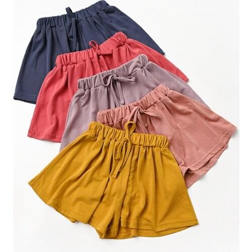 Girl Shorts Candy Color Children Summer Beach Shorts Casual Loose Pants Modal Comfortable Girls Hots Shorts BC935