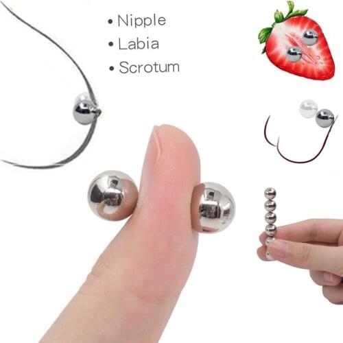 Magnetic Steel Ball Metal Nipple Clips Adult Games for Couple Sex Games Breast Nipple Clamps Scrotum Clip Sex Toys for Women Men