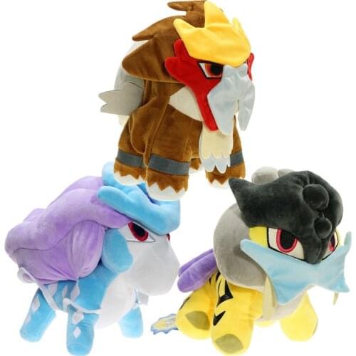 Cartoon Raikou Entei Suicune Plush Toys Anime Pokemones Stuffed Plush Dolls Toys Raikou Entei Suicune Collections Gift For Boys