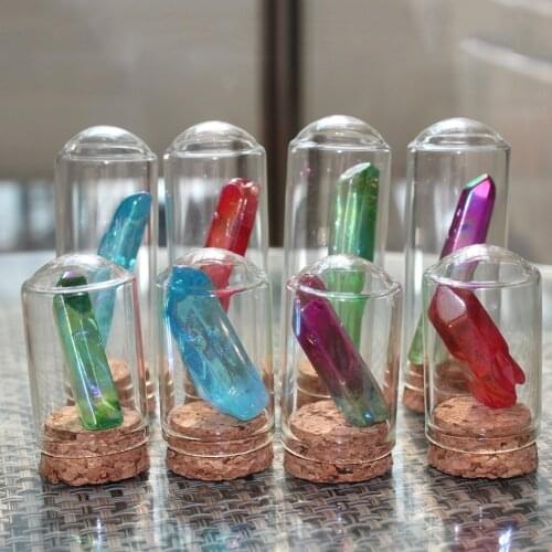 Natural Crystal Landscape Bottle Small Ornaments Gravel Rough Stone Energy Stone