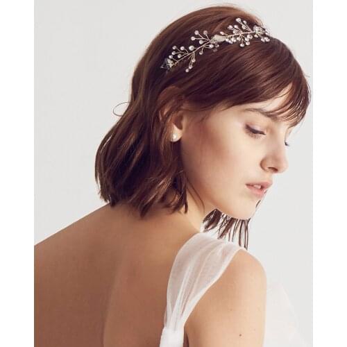 Exquisite Luxury Bridal Headdress Alloy Leaves Rhinestone Crystal Headband with Ribbon for Wedding Perform Studio Prop O012
