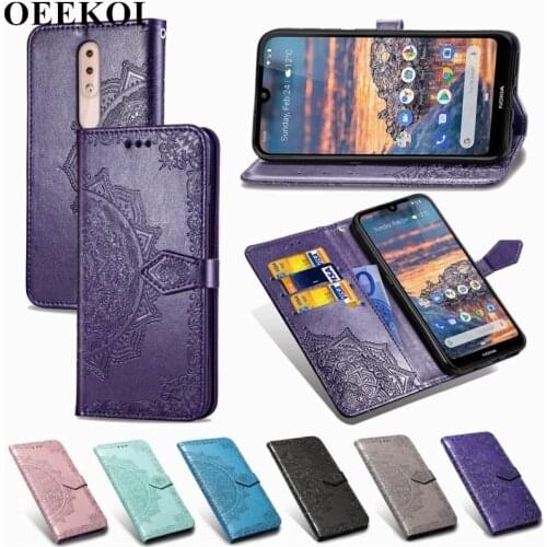 OEEKOL Datura Flower Flip Cover Leather Wallet Case for Nokia 4.2