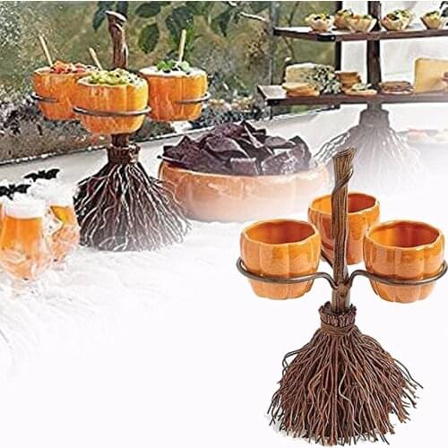 Halloween Pumpkin Snack Stand 3/4/6 Cup Salad Candy Bowl Stand Multi-purouse Removable Fruit Plate For Party Accessories Supply