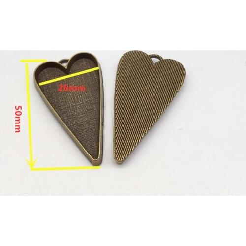 5 pcs Alloy love heart charms Frame bottom pendant fit DIY handmade necklace earring bracelet charms for Jewelry Making