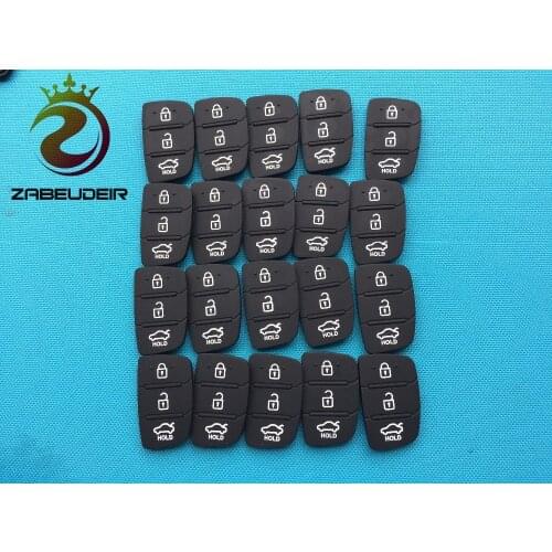 50Pcs/Lot Of New Auto Parts Replacement Rubber Case Car Key Pad For Hyundai 3 Buttons Shell Blank Cover Accessories Hot Selling