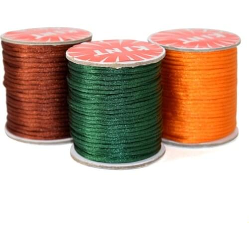 2mm Satin Rattail Silk Cord Nylon Thread Cord Chinese Knot DIY Rope Bead Shamballa Bracelet Jewelry Making 35 meters