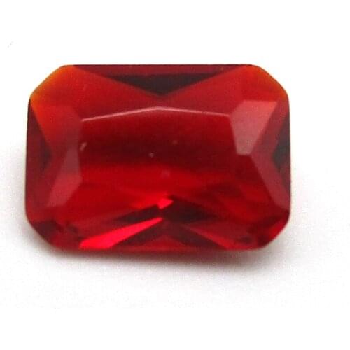 Free Shipping 50pcs AAAAA Octagon Cut 3x5mm-10x12mm Red Color Loose Glass Synthetic Stones