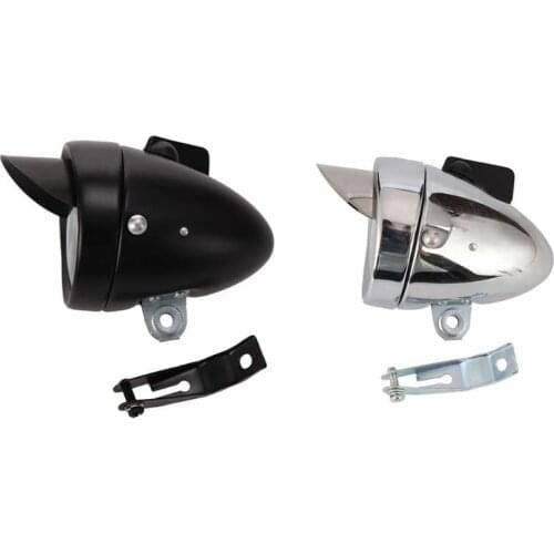 Metal Shell 1 LED Lamp Bead Bicycle Headlight Retro Bright Classical Design Bike Chrome Steel Night Riding Safety