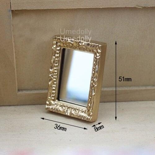 1 PCS Vintage Mini Square Mirror for Ob11 BJD 1/12 Dollhouse Miniature Furniture Decoration Accessories Toy