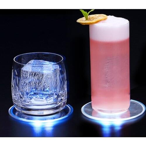 High Quality LED Coaster Bottle Light Glow Christmas Xmas Bar Club Party Vase Decoration LED Glorifier Light Drink Cup Mat