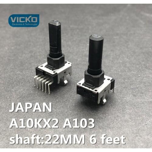 JAPAN RK12 A10K dual double with mid-point electronic musical instrument mixer volume DIY potentiometer handle 22MM switch