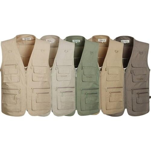 Summer Quick dry Fishing Vest Men Thin Breathable Multi Pocket Photography Waistcoats Travel Climbing Sleeveless Jacket