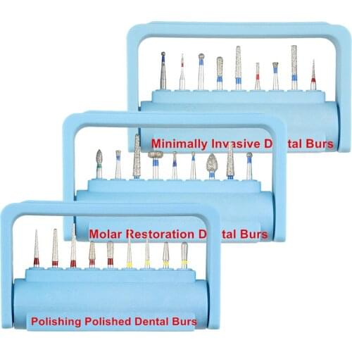 1Set Dental Lab Materials Diamond Burs Polishing Polished Molar Restoration Minimally Invasive Holder Block High Speed Handpiece