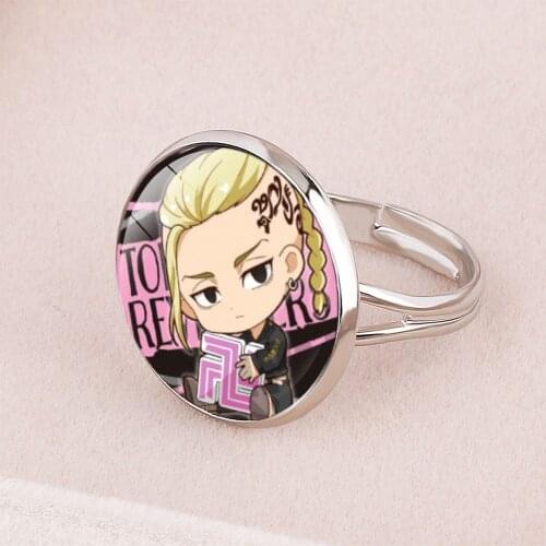 2021 new anime Tokyo Revengers Manji Gang Crystal open Ring Sano Manjiro Cosplay Rings Ken Ryuguji Baji Keisuke Draken Takashi