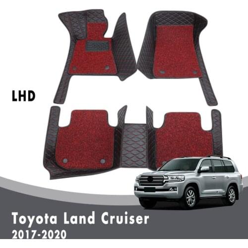 Car Floor Mats Carpets For Toyota Land Cruiser 2020 2019 2018 2017 Auto Luxury Double Layer Wire Loop Interior Accessories Rugs
