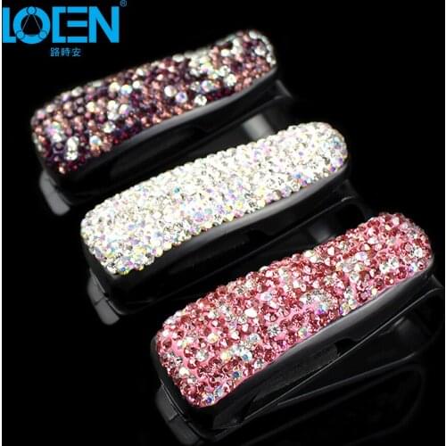 Car Sun Visor Glasses Case Auto Fastener Clip Rhinestone Diamond Sunglasses Ticket Receipt Card Clip Storage Holder For BMW all