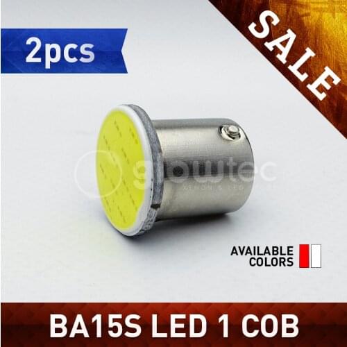 2pcs LED Car 1156 BA15S 1 COB Auto LED P21W R5W S25 External Light Source GLOWTEC