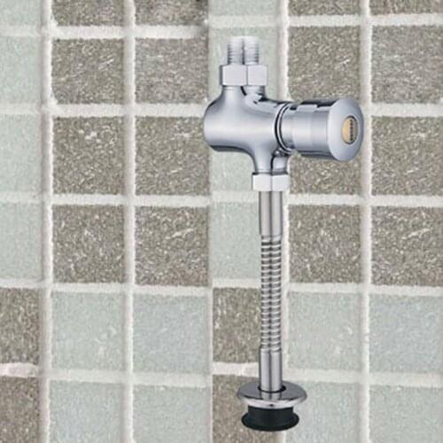 Free shipping Delay urine valve with top quality polished chrome toilet flush valve by zinc alloy bathroom toilet flush valve